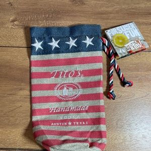 Titos Vodka Drawstring Tote Bag Austin Texas US Flag 750ml